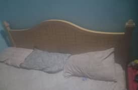 wooden bed and divider