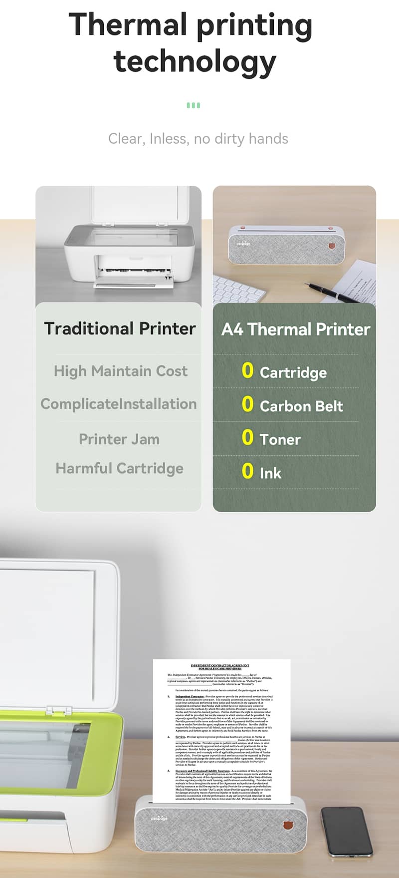 Olaf Mini Printer / Peripage A40 Continuous Thermal A4 Printer. 12