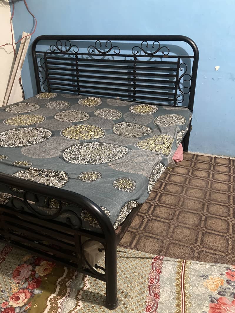 King size iron bed with mattress 1