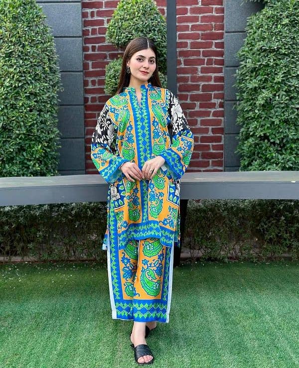 Stunning Printed Women's Stitched Shirt & Trouser Set 4