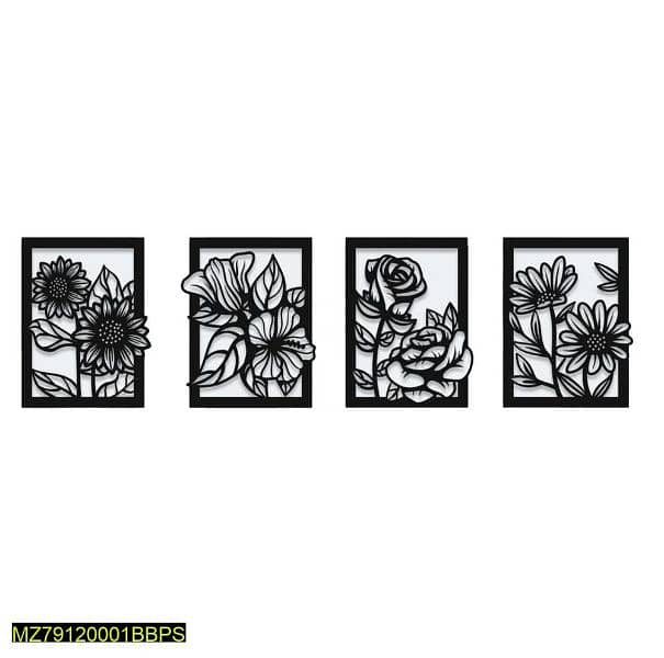 4 pieces flower design wall hanging 1