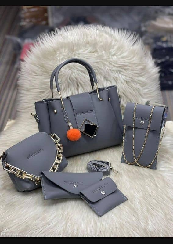 Stylish Women's leather hand bag set - 5 pieces stunning colours 4