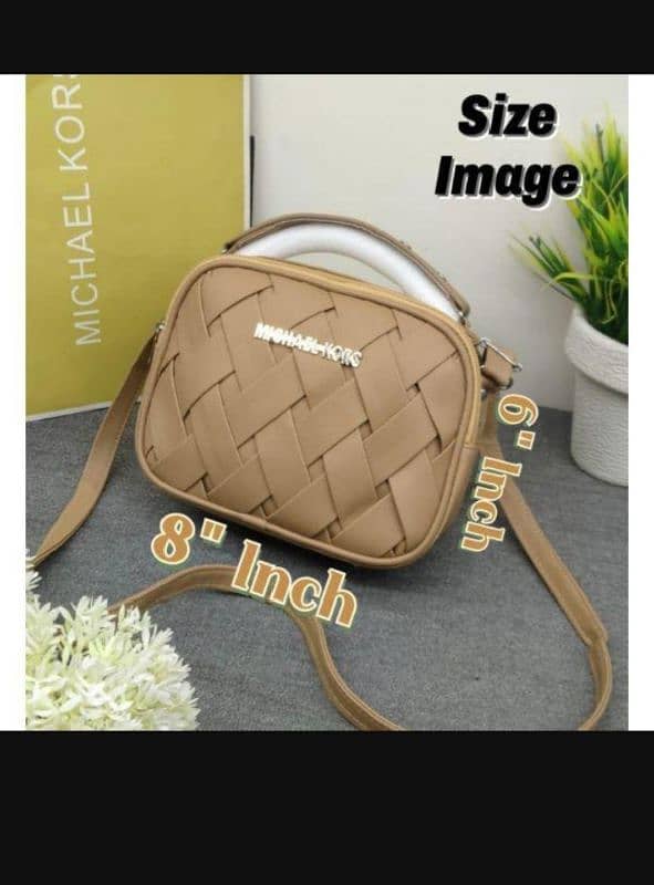 Women's stylish beige leather cross body bag with unique appearance 0