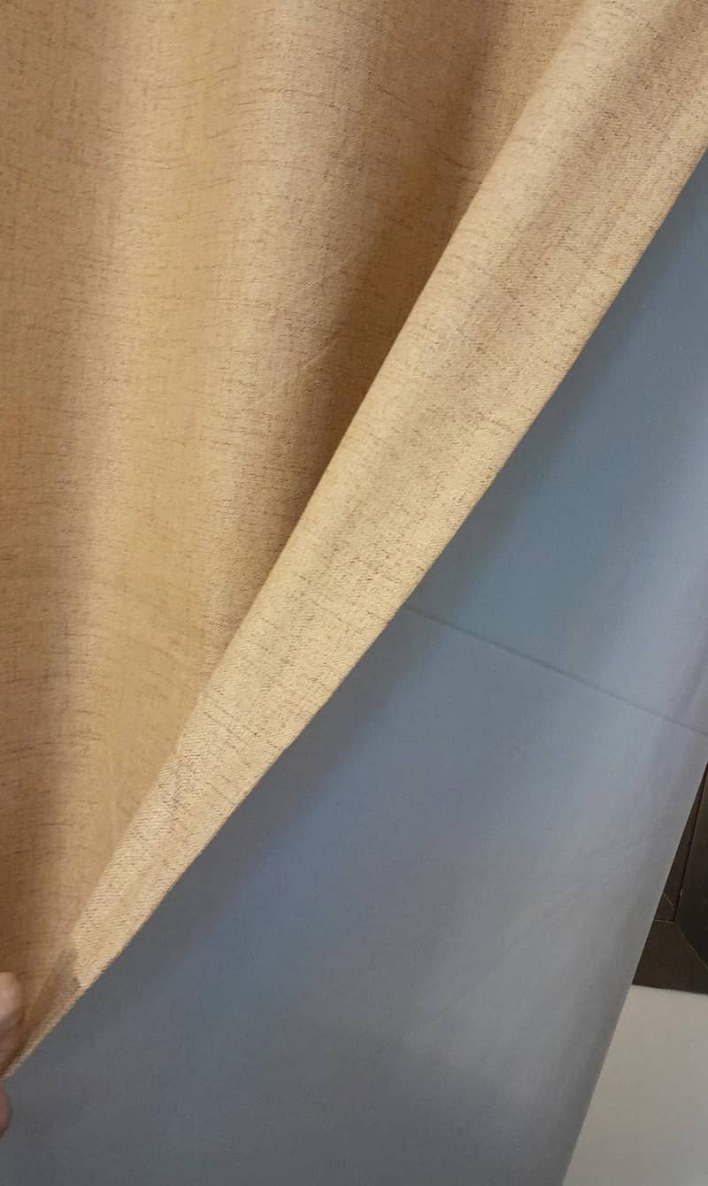 2 Pcs Beie Balckout Curtains 1