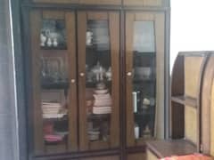 wooden showcase used 1 year in 9/10 condition