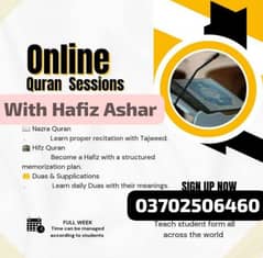 I am here for online QURAN teaching, hifz and nazra teacher