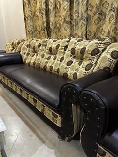 Leather & Fabric Sofa