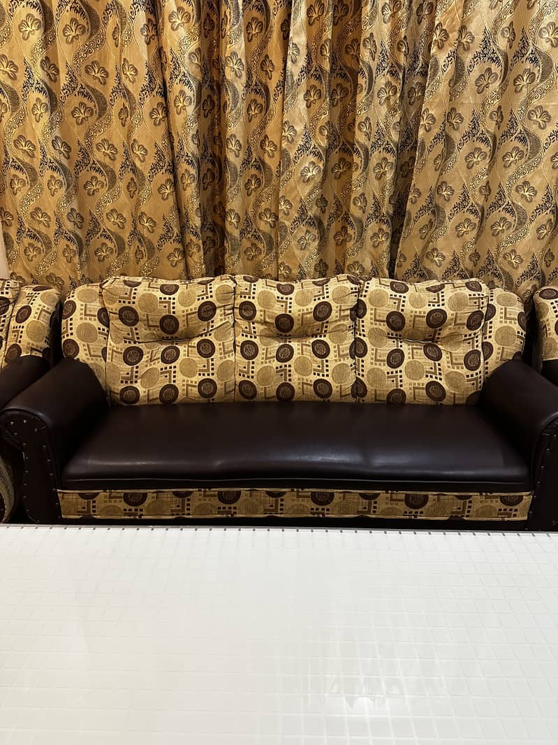 Leather & Fabric Sofa 4