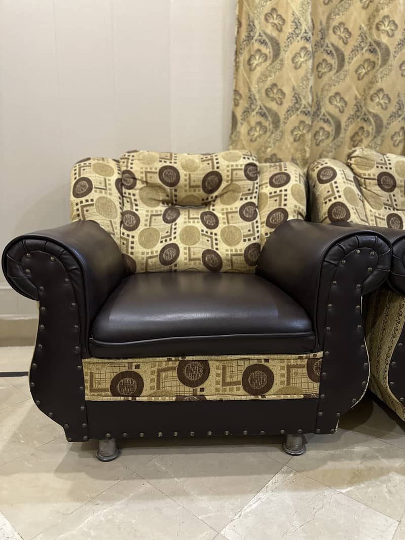 Leather & Fabric Sofa 5