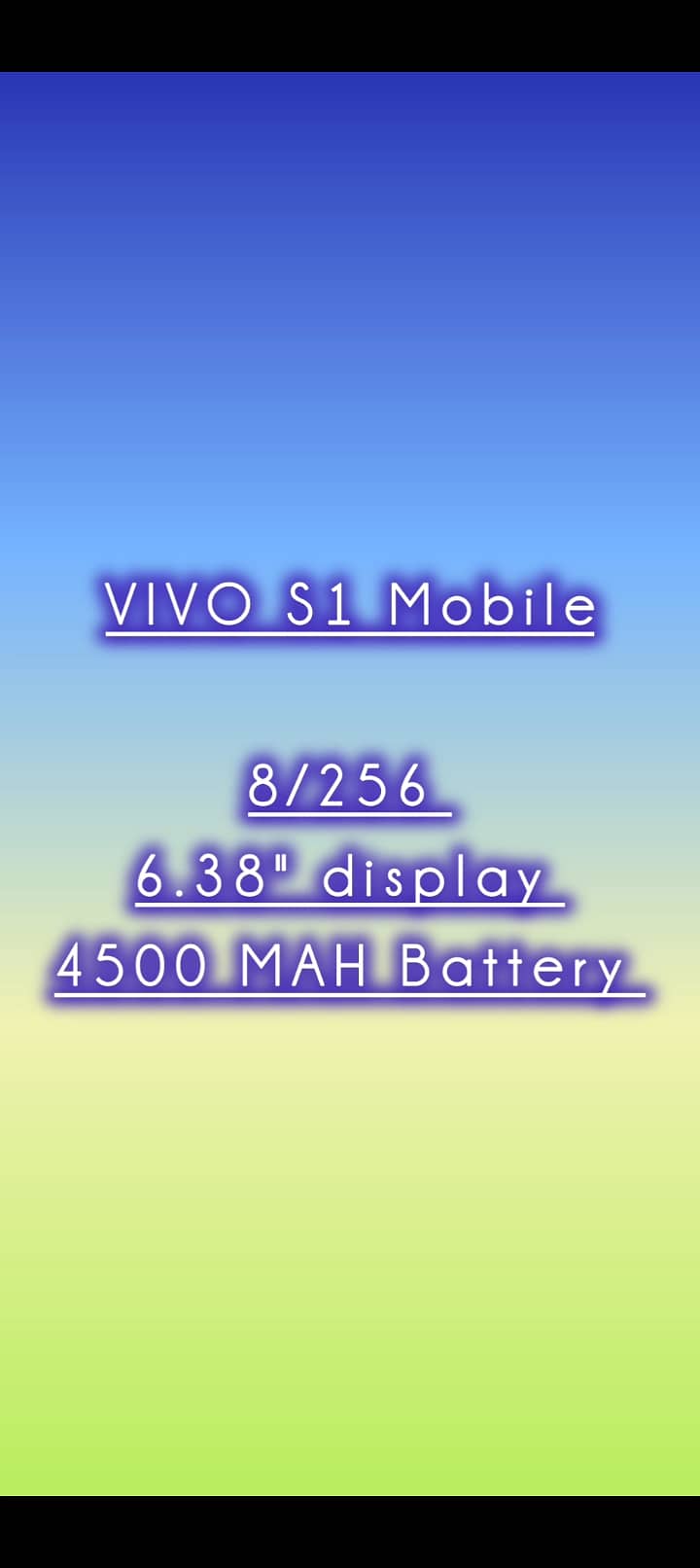 Vivo S1 Mobile with box ( 8/256 ) 1