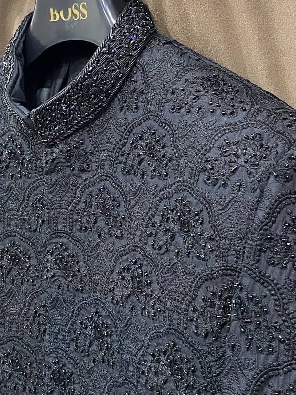 Groom Sherwani | Barat Sherwani | Wedding Sherwani | Black Sherwani 2