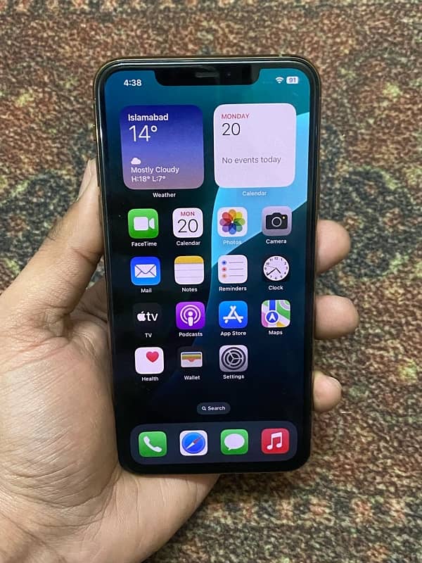 IPhone 11ProMax Good condition sim time availableWhatsApp(03274117805) 2