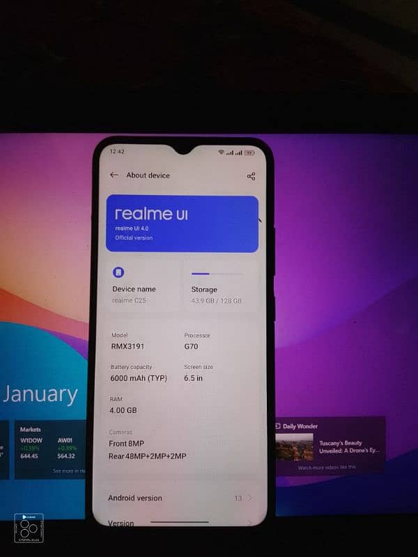 Realme c25 with box  4gb 128gb 0