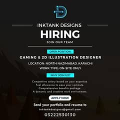 Hiring Graphic Designer At Inktank Designs