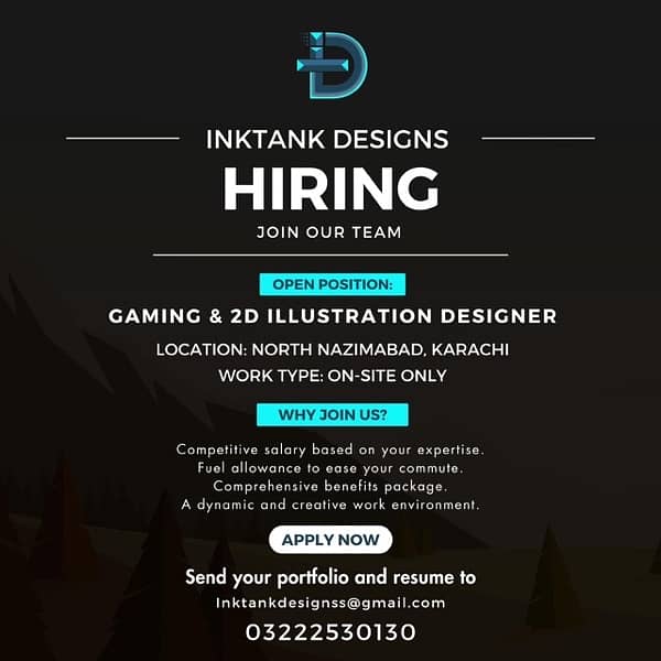 Hiring Graphic Designer At Inktank Designs 0