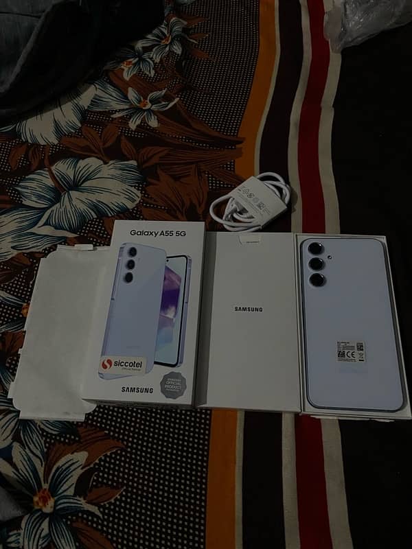 galaxy a55 5g just box open 8gb ram 256gbrom 8