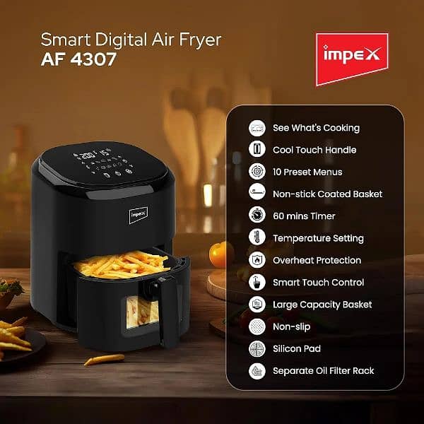 Impex AF 4307 Air Fryer With Adjustable Temperature Control 4