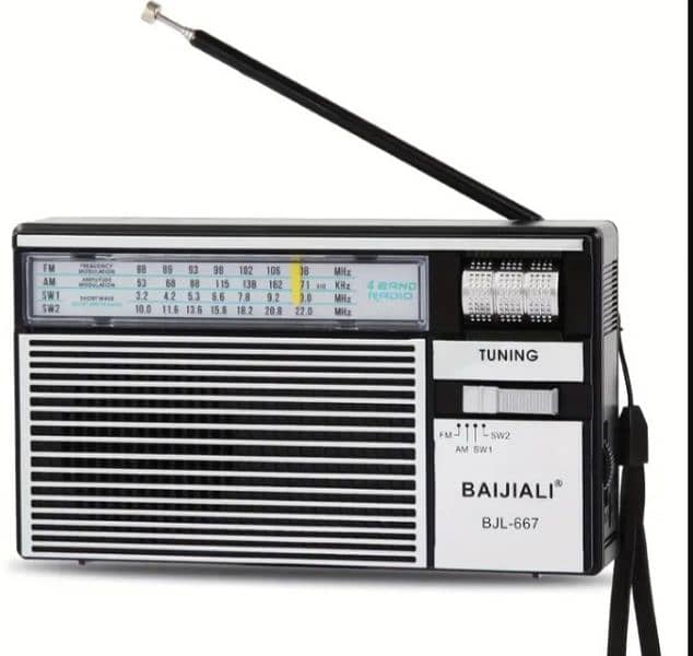 old is gold radio BJL-667 Portable AM/FM/SW Antenna, USB Rechargeable 2