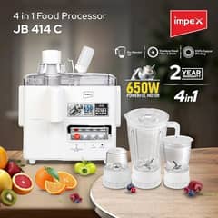 Impex 4-in-1 Food Processor, 650W Blender - Large 1.5L Jar