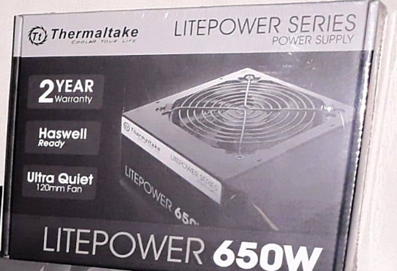 Thermaltake Litepower 650 Watts Gaming Power Supply, Gen 2 ATX 1