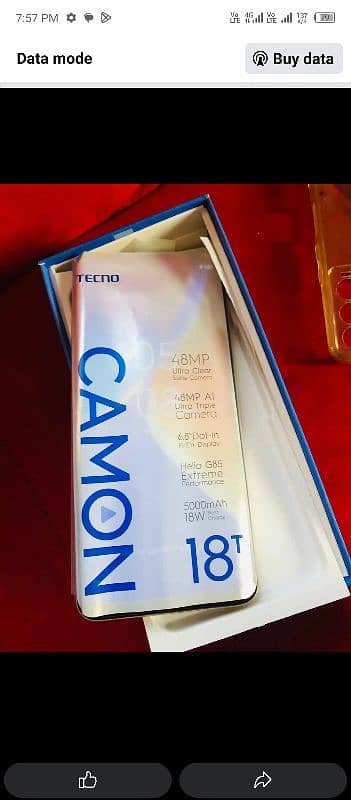 tecno camon 18t all ok finger phe ok ha 4 +128 GB complete saman ha 3