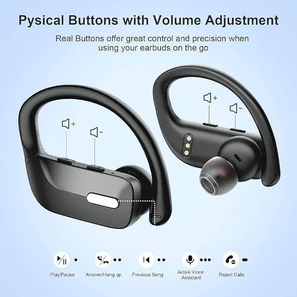 Prtukyt T16 Wireless Earbuds, Bluetooth 5.0 Running Headphones 2