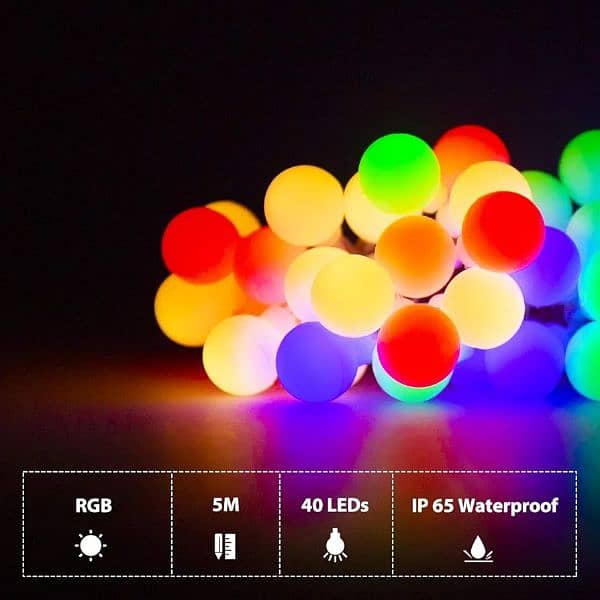 Fulighture 16ft 40 LED USB Powered Globe String Lights 5