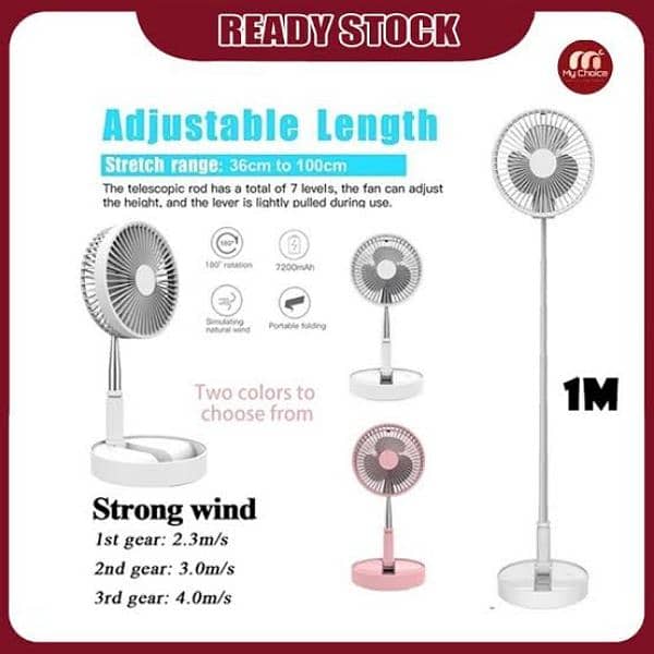 Youpin ADYSS Portable Fan USB Rechargeable Folding Telescopic Floor 1