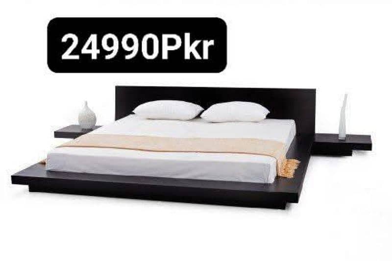 Modern Beds/Floor Beds/Bed With Side Tables/Full Headboard Beds 3