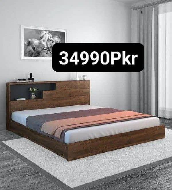 Modern Beds/Floor Beds/Bed With Side Tables/Full Headboard Beds 5