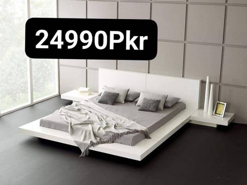 Modern Beds/Floor Beds/Bed With Side Tables/Full Headboard Beds 6