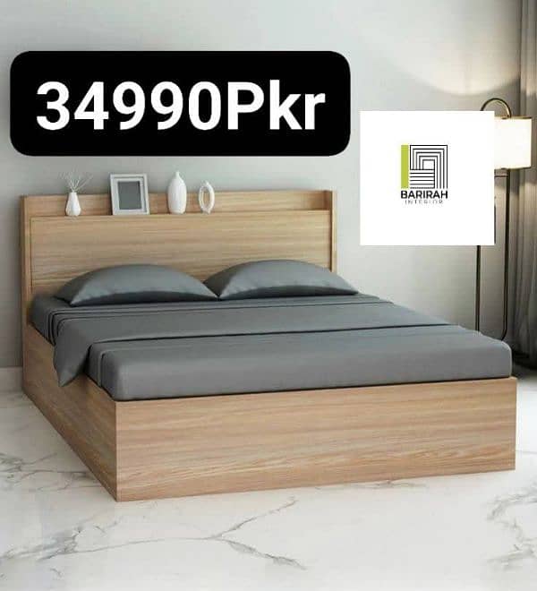 Modern Beds/Floor Beds/Bed With Side Tables/Full Headboard Beds 7