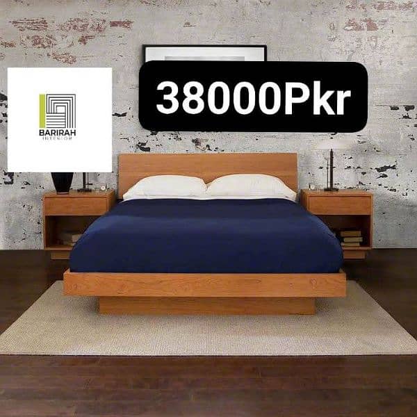 Modern Beds/Floor Beds/Bed With Side Tables/Full Headboard Beds 8