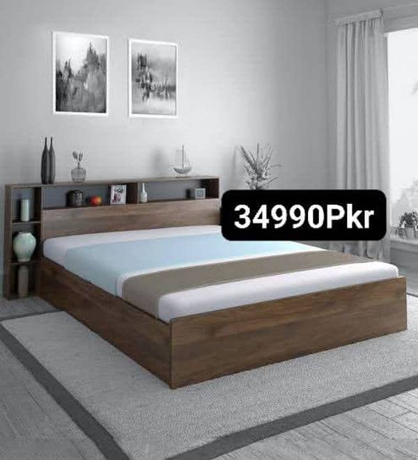 Modern Beds/Floor Beds/Bed With Side Tables/Full Headboard Beds 11