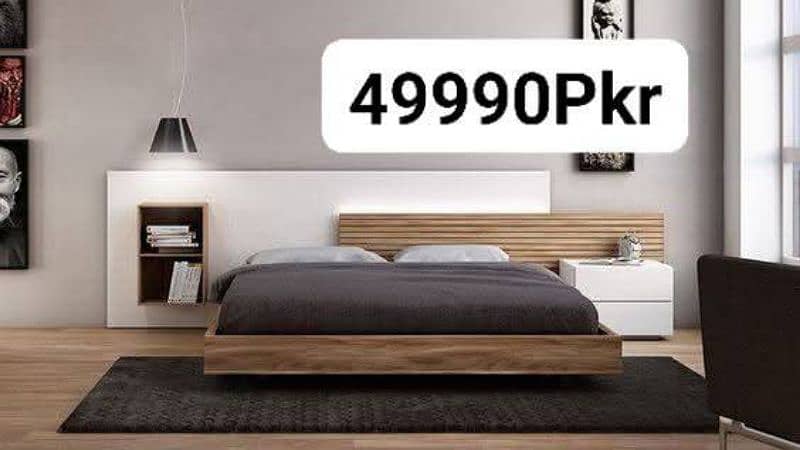 Modern Beds/Floor Beds/Bed With Side Tables/Full Headboard Beds 18