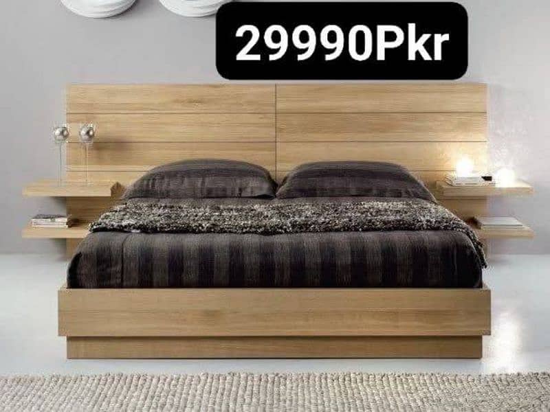 Modern Beds/Floor Beds/Bed With Side Tables/Full Headboard Beds 19