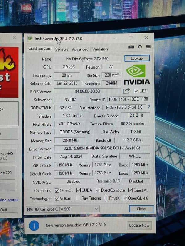 GTX 960 2GB Excellent Condition 5