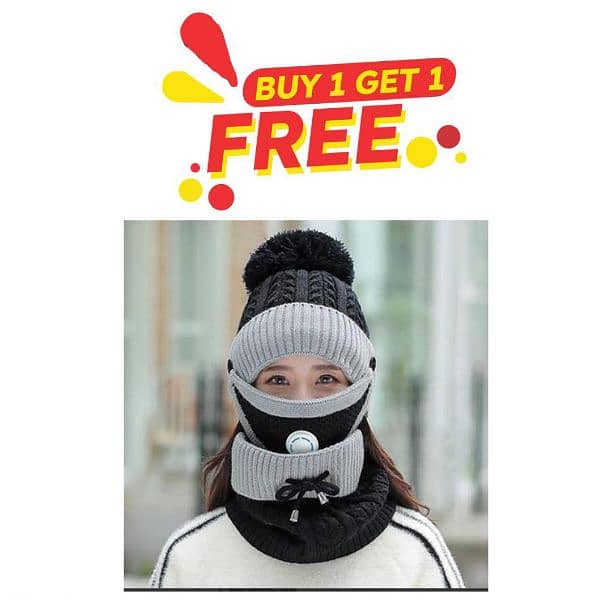 Wool Cap and Neck Warmer with Mask 9