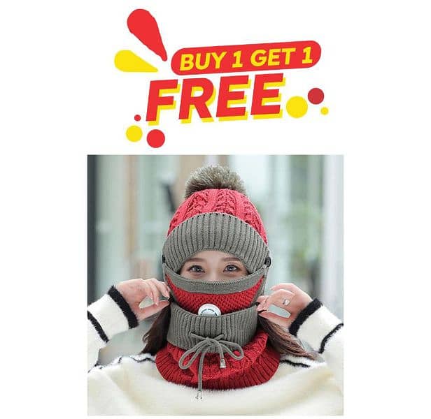 Wool Cap and Neck Warmer with Mask 12