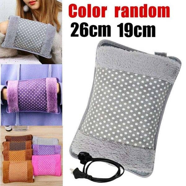 Electric Hot Water Velvet Bottle Heat Pad For Pain Relief – Multicolor 2