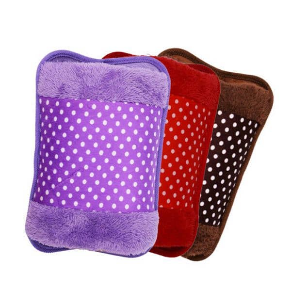 Electric Hot Water Velvet Bottle Heat Pad For Pain Relief – Multicolor 3