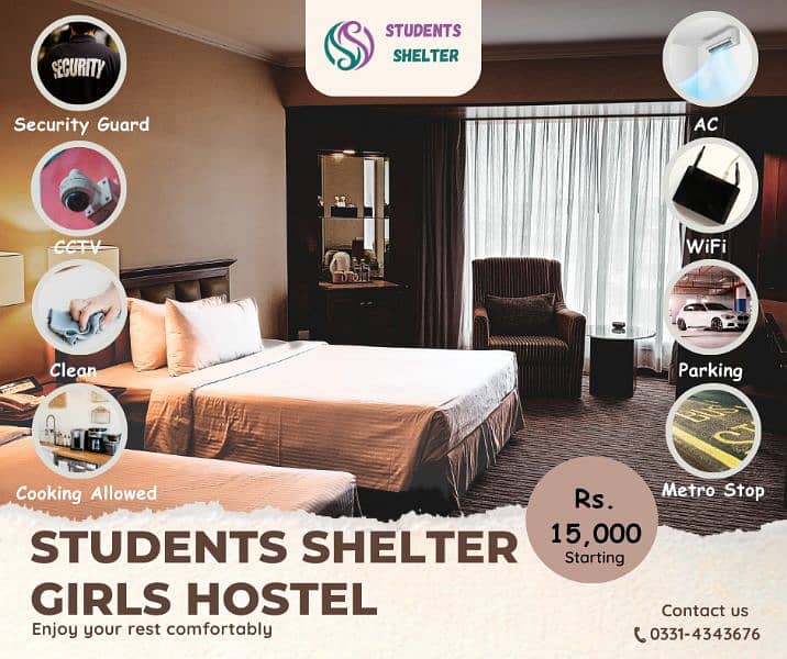 Girls hostel Near Numl, Shifa, SZABIST and Iqra universities 1