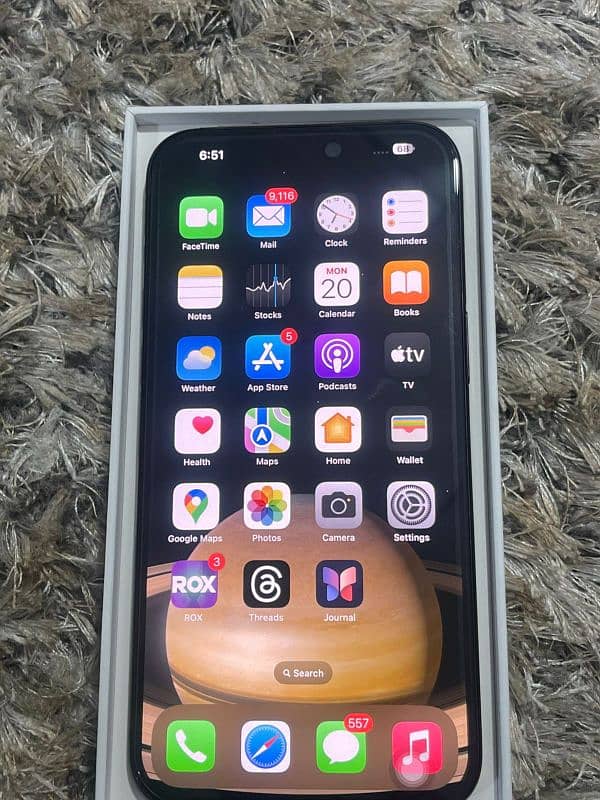 I phone 15 pro max PTA APPROVED 256 box gb black titanium 10