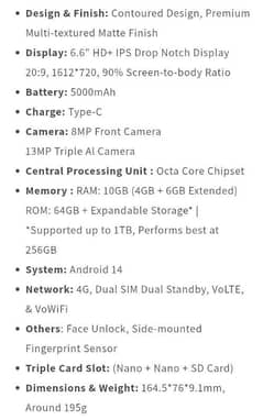 D Code  DS-CL4 Lite 4+6 GB Ram 64 GB Rom