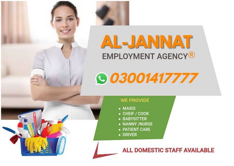 House maids , Maids , Baby Sitter , Chef , Cook , Patient Care ,Nurse 0