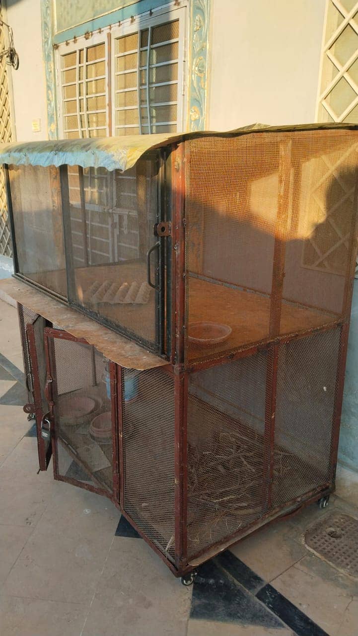 Bird Cage  (2 Story, Moveable Doors,  Net, Tyres and Trays) 1