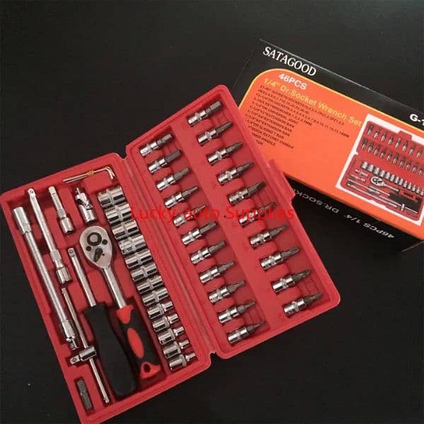 46-piece Socket Bit Ratchet Wrench Combination Set Toolkit 10