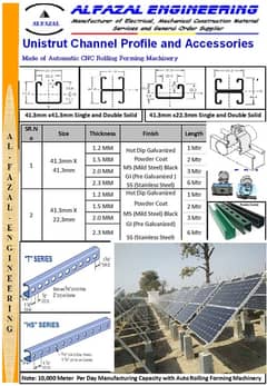 Unistruct channels/ Solar Structure/ Profile Channels