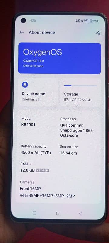 OnePlus 8t 12+12 256 global Android 14update 2