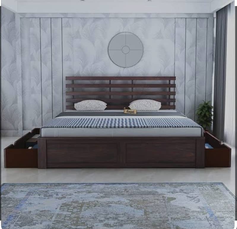 Bed Set - King Size Bed - Double Bed - Solid Bed - Wooden Bed Set 2